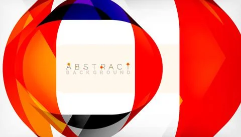 Abstract square shape with overlapping waves, minimal geometric background Stock Illustration