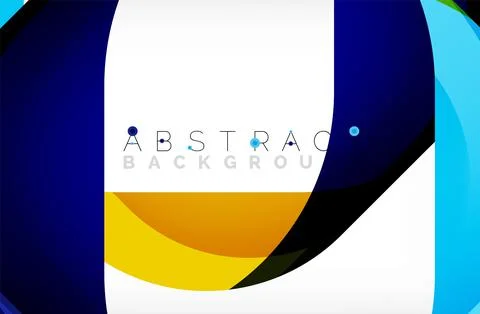 Abstract square shape with overlapping waves, minimal geometric background Stock Illustration