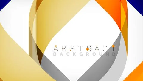 Abstract square shape with overlapping waves, minimal geometric background Illustrazione stock