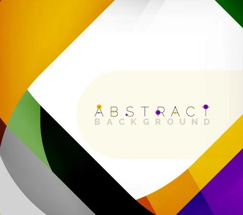 Abstract square shape with overlapping waves, minimal geometric background Stock Illustration