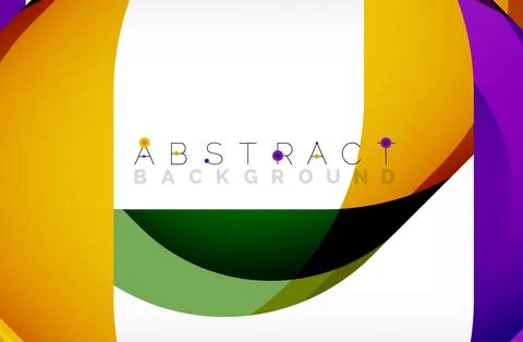 Abstract square shape with overlapping waves, minimal geometric background Illustrazione stock