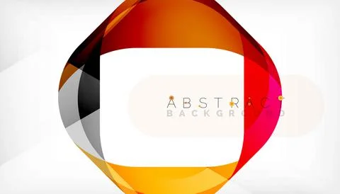 Abstract square shape with overlapping waves, minimal geometric background Illustrazione stock