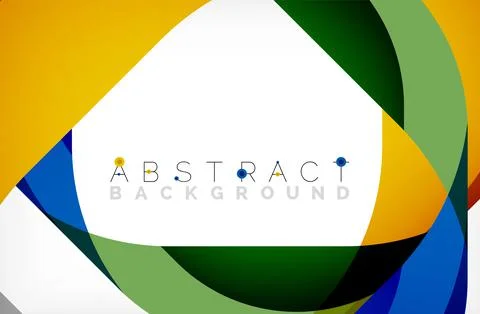 Abstract square shape with overlapping waves, minimal geometric background Stock Illustration