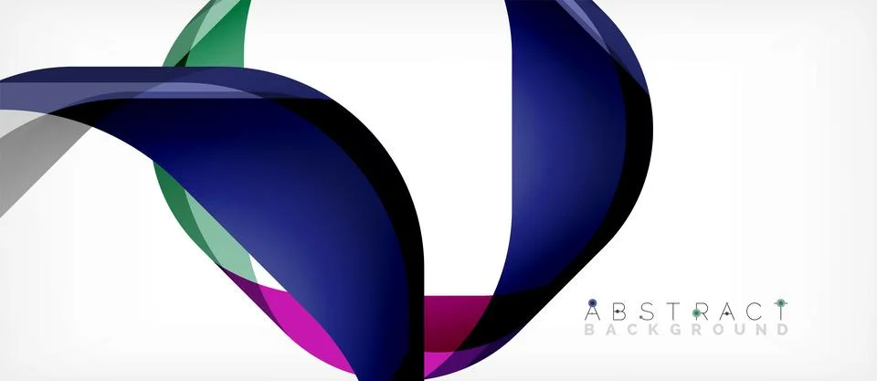 Abstract square shape with overlapping waves, minimal geometric background Stock Illustration