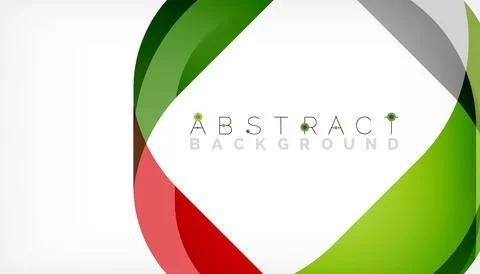 Abstract square shape with overlapping waves, minimal geometric background Stock Illustration