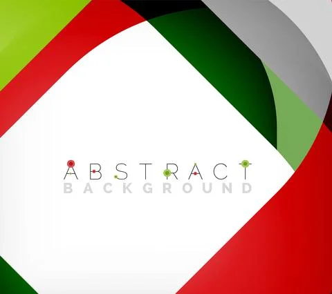 Abstract square shape with overlapping waves, minimal geometric background Stock Illustration