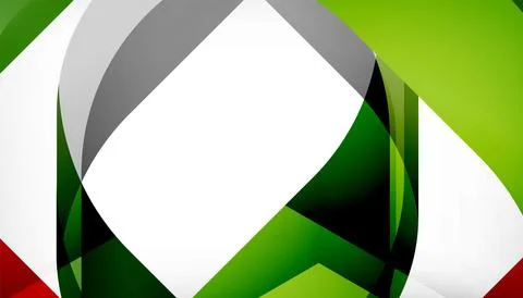 Abstract square shape with overlapping waves, minimal geometric background Illustrazione stock