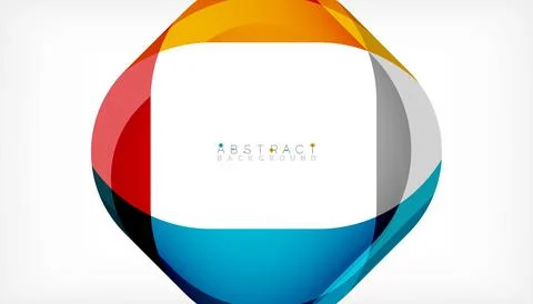 Abstract square shape with overlapping waves, minimal geometric background Stock Illustration