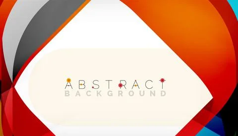 Abstract square shape with overlapping waves, minimal geometric background Illustrazione stock