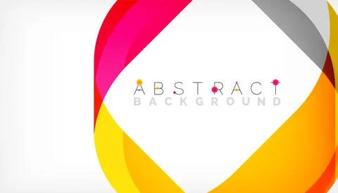 Abstract square shape with overlapping waves, minimal geometric background Illustrazione stock