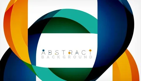Abstract square shape with overlapping waves, minimal geometric background Stock Illustration