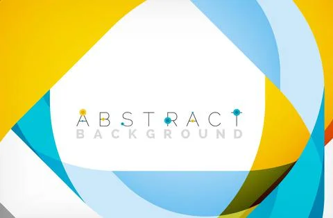 Abstract square shape with overlapping waves, minimal geometric background Stock Illustration