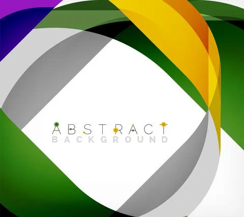 Abstract square shape with overlapping waves, minimal geometric background Illustrazione stock