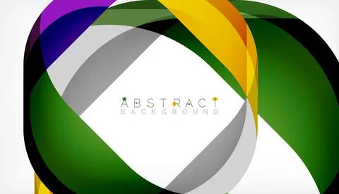 Abstract square shape with overlapping waves, minimal geometric background Stock Illustration