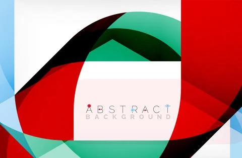 Abstract square shape with overlapping waves, minimal geometric background Stock Illustration