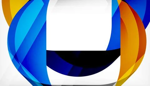 Abstract square shape with overlapping waves, minimal geometric background イラスト素材