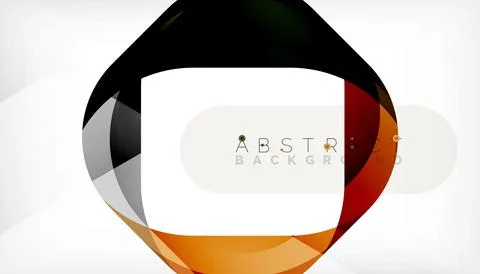 Abstract square shape with overlapping waves, minimal geometric background Stock Illustration