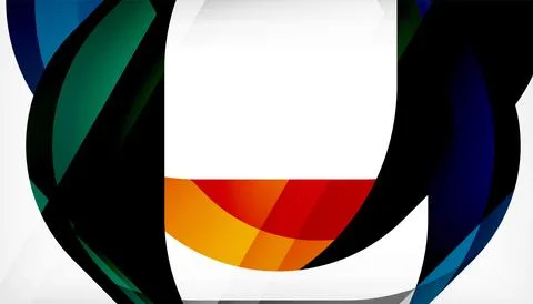 Abstract square shape with overlapping waves, minimal geometric background Stock Illustration