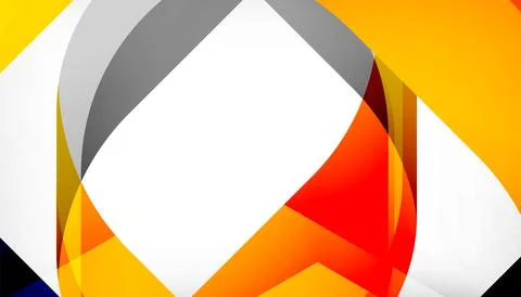 Abstract square shape with overlapping waves, minimal geometric background Stock Illustration