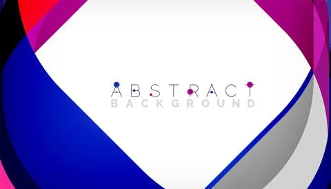 Abstract square shape with overlapping waves, minimal geometric background Illustrazione stock