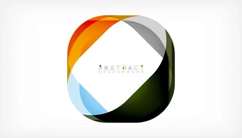 Abstract square shape with overlapping waves, minimal geometric background 스톡 일러스트
