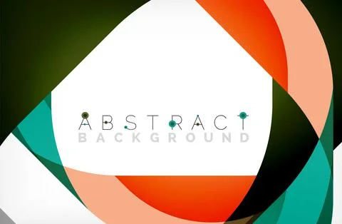 Abstract square shape with overlapping waves, minimal geometric background Illustrazione stock