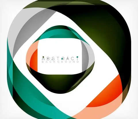 Abstract square shape with overlapping waves, minimal geometric background 스톡 일러스트