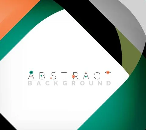 Abstract square shape with overlapping waves, minimal geometric background Illustrazione stock