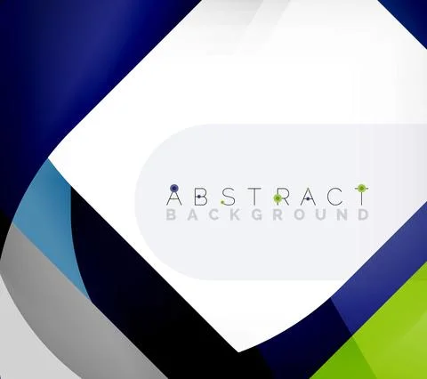 Abstract square shape with overlapping waves, minimal geometric background Stock Illustration