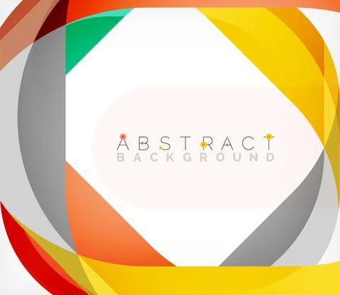 Abstract square shape with overlapping waves, minimal geometric background Stock Illustration