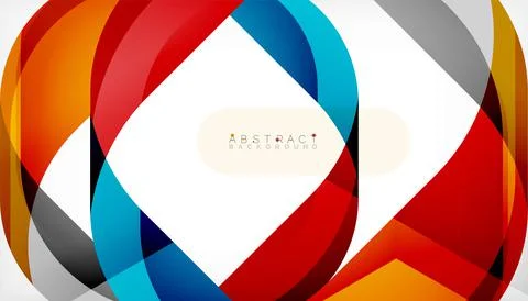 Abstract square shape with overlapping waves, minimal geometric background 스톡 일러스트