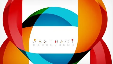 Abstract square shape with overlapping waves, minimal geometric background Illustrazione stock