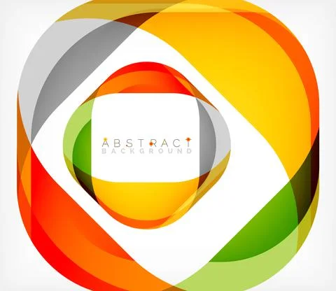 Abstract square shape with overlapping waves, minimal geometric background イラスト素材