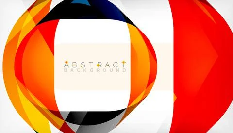 Abstract square shape with overlapping waves, minimal geometric background Stock Illustration