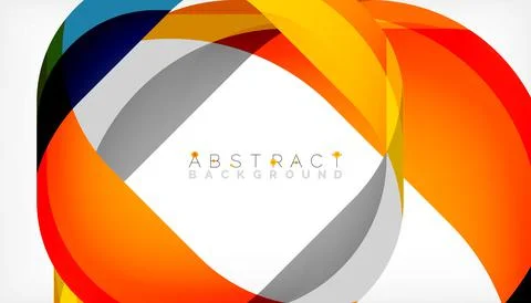Abstract square shape with overlapping waves, minimal geometric background Stock Illustration
