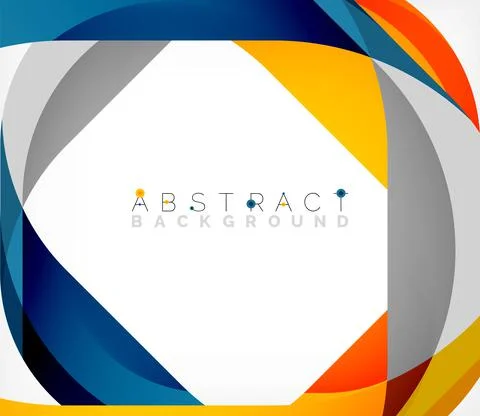 Abstract square shape with overlapping waves, minimal geometric background Illustrazione stock