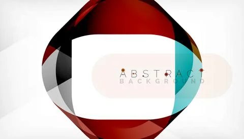 Abstract square shape with overlapping waves, minimal geometric background Stock Illustration