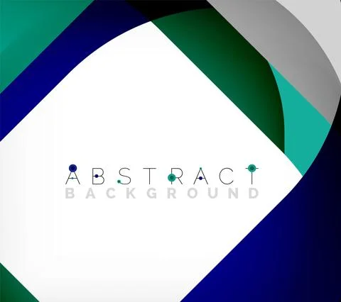 Abstract square shape with overlapping waves, minimal geometric background Stock Illustration