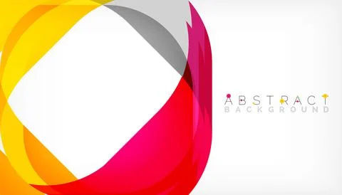 Abstract square shape with overlapping waves, minimal geometric background Stock Illustration