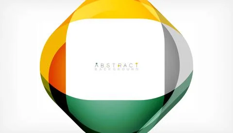 Abstract square shape with overlapping waves, minimal geometric background イラスト素材