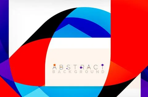 Abstract square shape with overlapping waves, minimal geometric background Stock Illustration