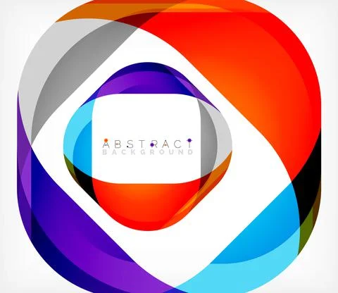 Abstract square shape with overlapping waves, minimal geometric background イラスト素材