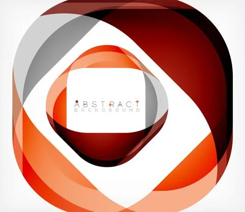 Abstract square shape with overlapping waves, minimal geometric background Illustrazione stock