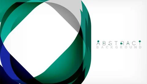 Abstract square shape with overlapping waves, minimal geometric background Stock Illustration