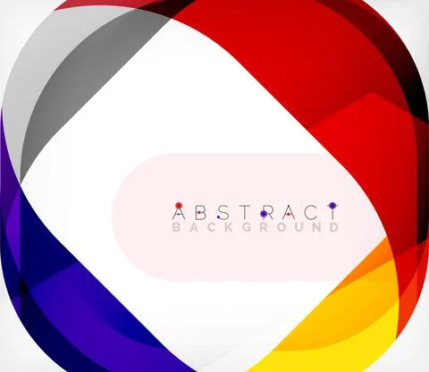 Abstract square shape with overlapping waves, minimal geometric background Illustrazione stock