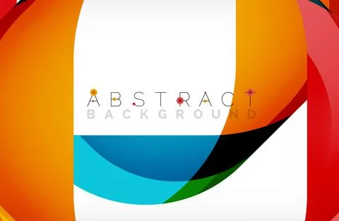 Abstract square shape with overlapping waves, minimal geometric background Illustrazione stock