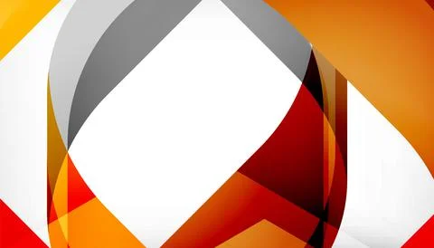 Abstract square shape with overlapping waves, minimal geometric background Illustrazione stock