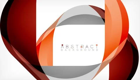 Abstract square shape with overlapping waves, minimal geometric background Stock Illustration