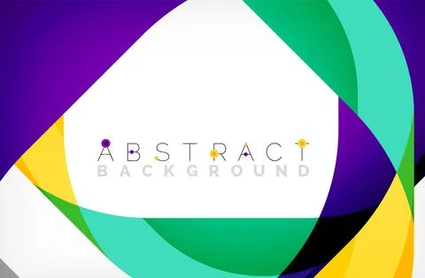 Abstract square shape with overlapping waves, minimal geometric background Illustrazione stock