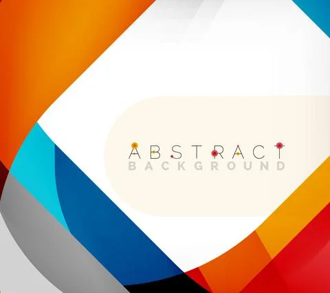 Abstract square shape with overlapping waves, minimal geometric background Stock Illustration